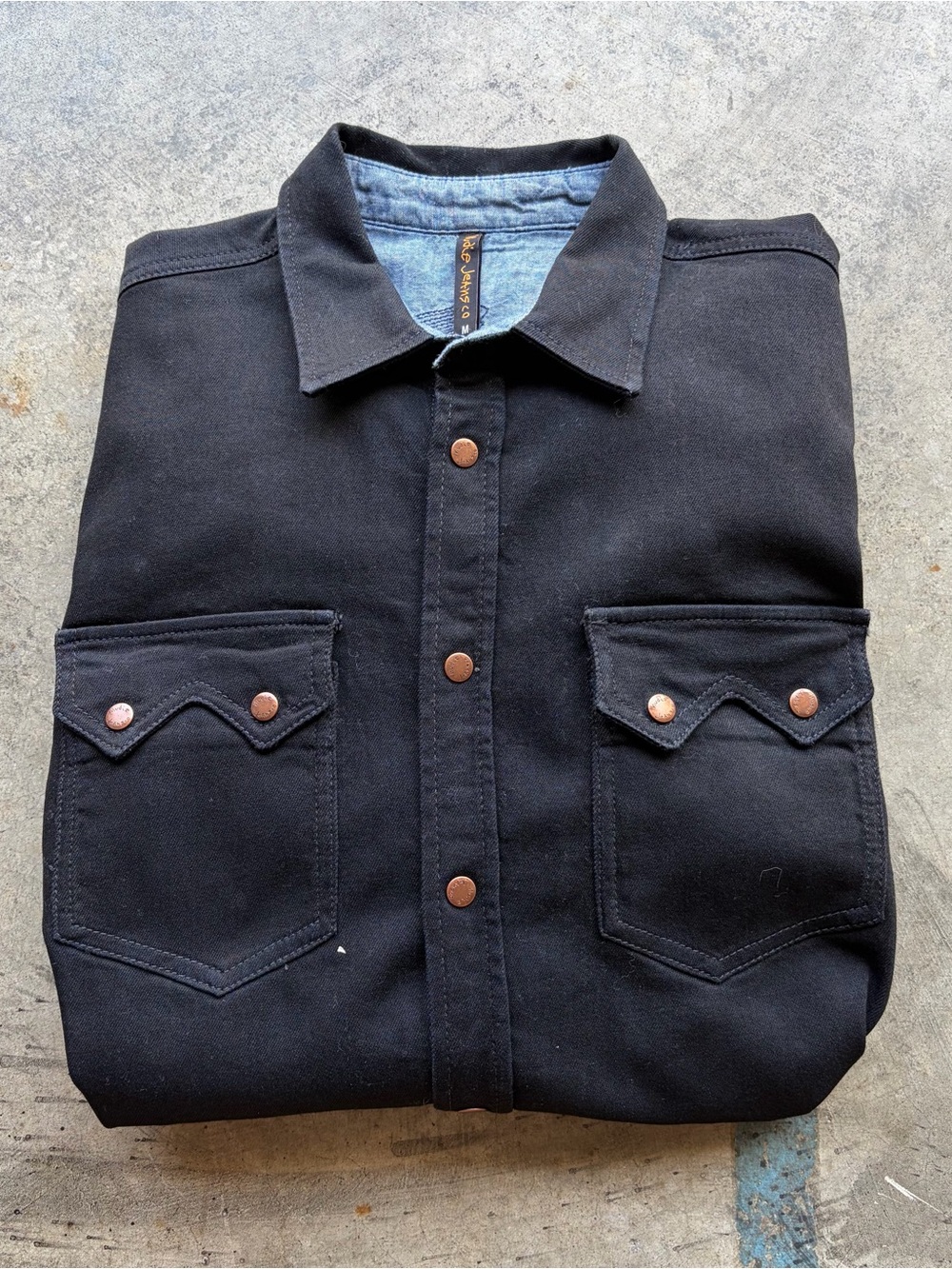 Nudie Jeans  Gusten Denim Mens Shirt EUC Black